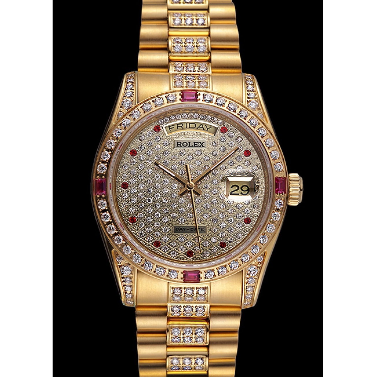 Rolex copies cheap 621614 Rolex Diamonds Yellow Swiss Gold-srl184 Day-Date 0625
